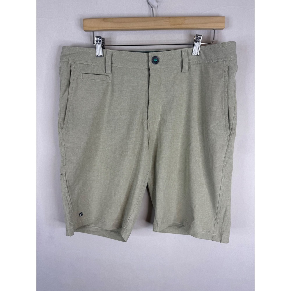 Linksoul Boardwalker Shorts Mens 34 Khaki Tan Heather Hybrid Golf Stretch LS651